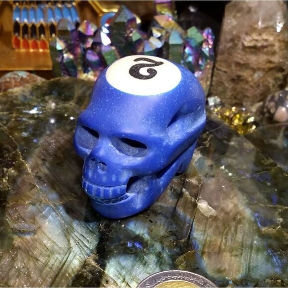 Vintage Other - No.2 Realistic Carved Billiard Skull
